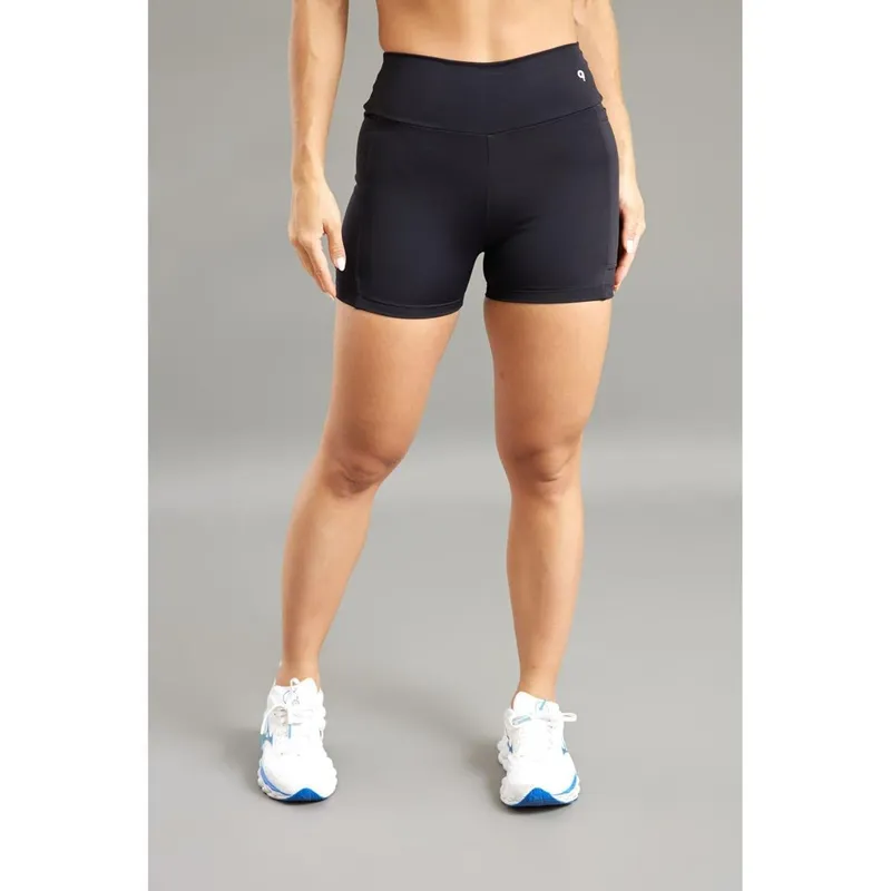 Shorts Fitness Academia Em Poliamida Com Bolsos Feminino