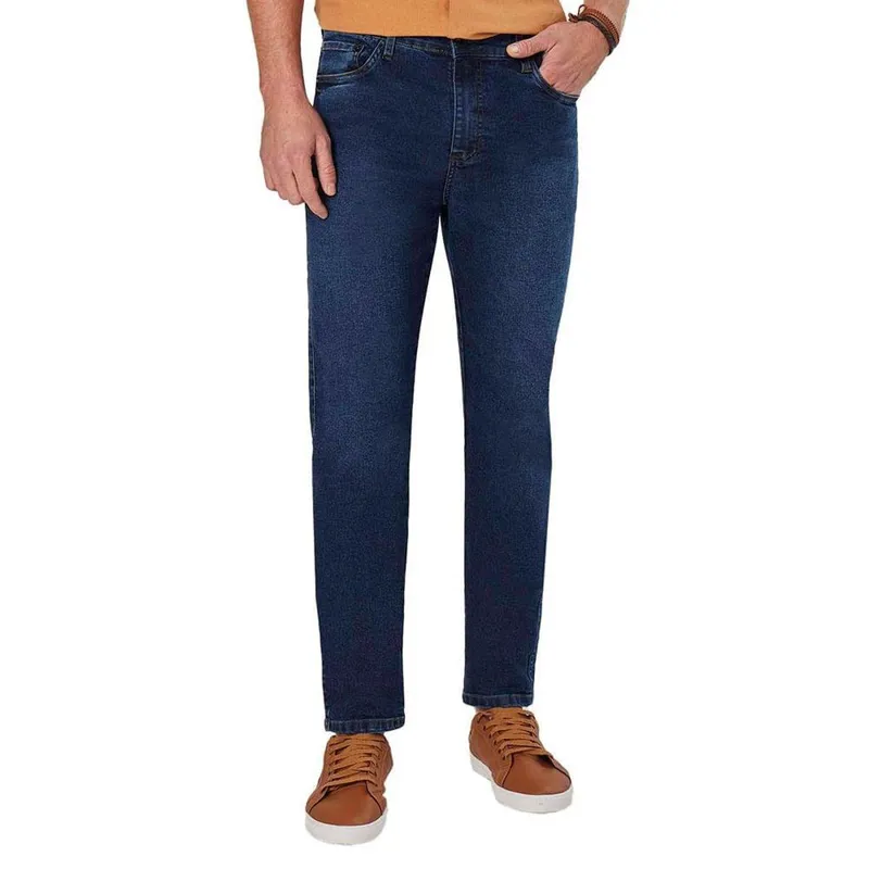 Calça Jeans Masculina Max Denim Reta Cintura Média Azul
