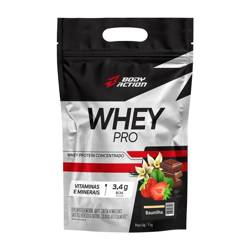 Whey Pro - 1000g Refil Baunilha - BodyAction