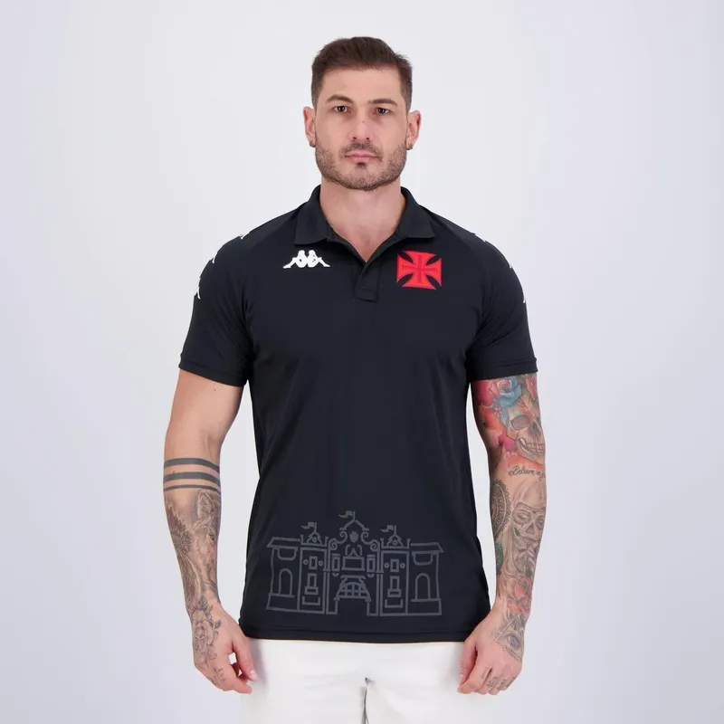 Polo Kappa Vasco Supporter 2024 Preta
