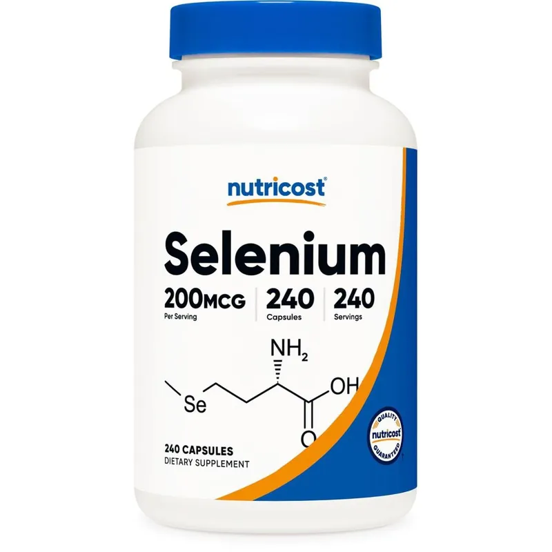Suplemento Nutricost Selenium 200Mcg 240 Cápsulas Vegetarianas