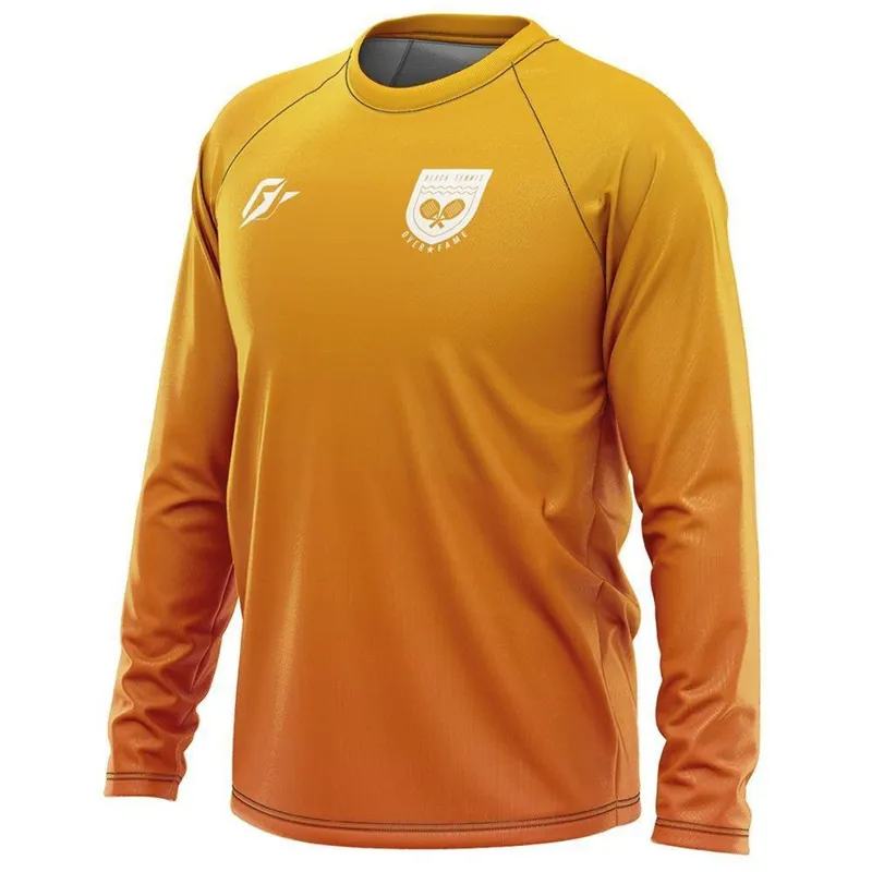 Camiseta Manga Longa Unissex Beach Tennis Gradiente Tie Dye Laranja