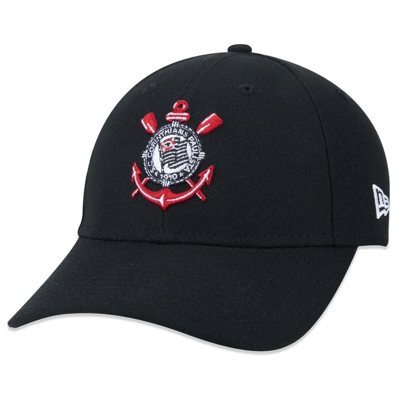 BONE 9FORTY CORINTHIANS FUTEBOL ABA CURVA ABA CURVA SNAPBACK PRETO NEW ERA