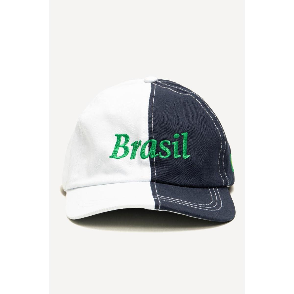 Boné Bordado Aleatory Brasilzão Marinho e Branco