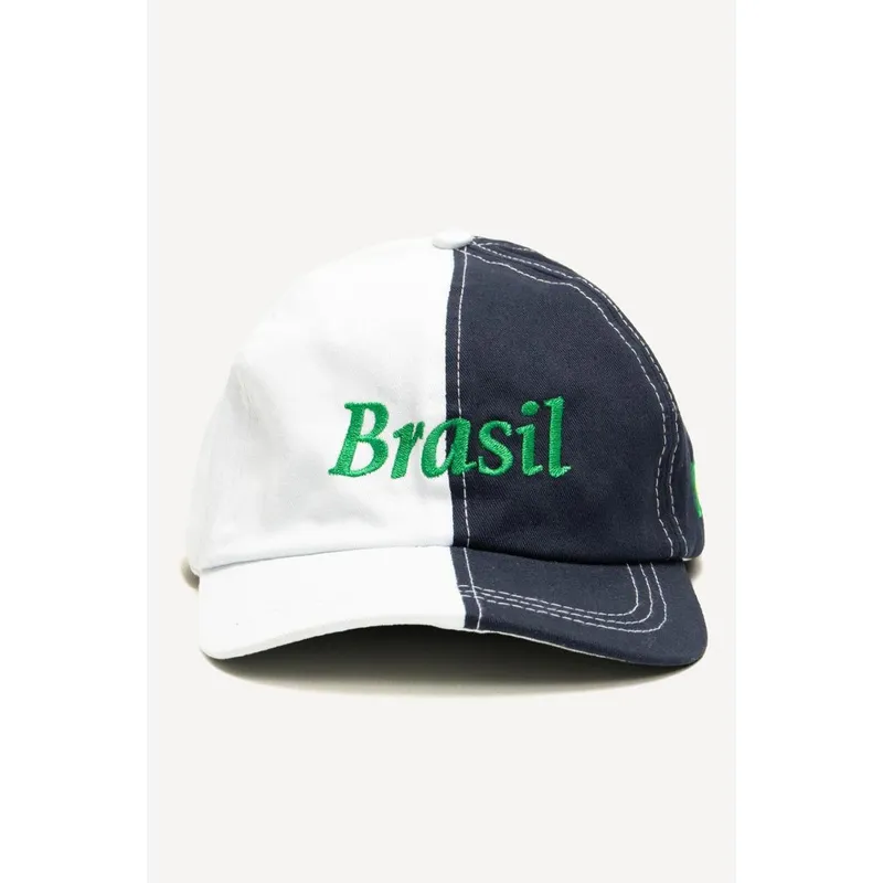 Boné Bordado Aleatory Brasilzão Marinho e Branco
