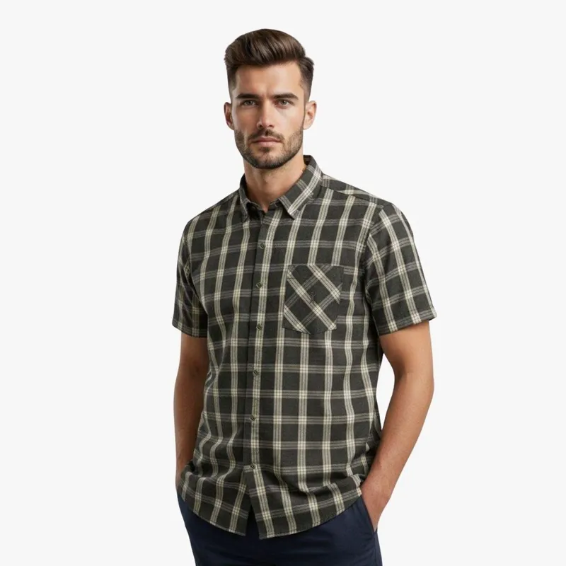 Camisa Masculina Manga Curta Xadrez Algodão Medson