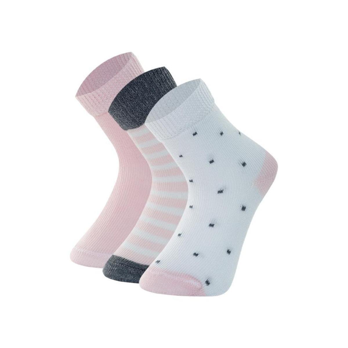 Kit Com 3 Pares Meias Infantil Bebe Mash De Algodão