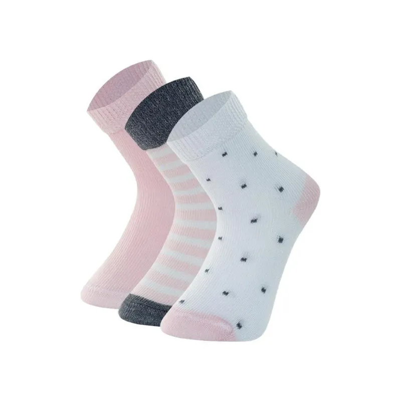 Kit Com 3 Pares Meias Infantil Bebe Mash De Algodão