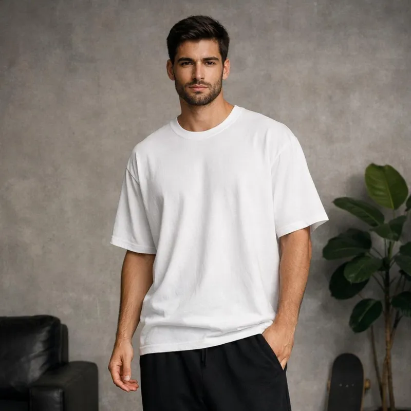 Camiseta básica oversize algodão masculina