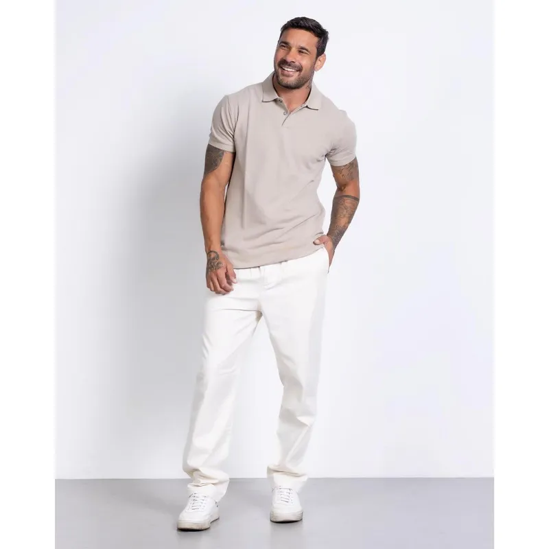 Calça elástico linho