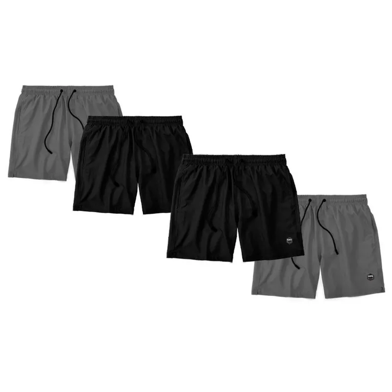 Kit 4 Shorts Bermuda Masculino Básico Mauricinho Tactel