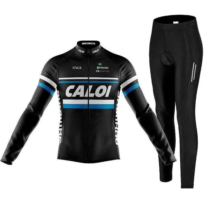 Kit Camisa Bike Caloi Longa C/ Calça Ciclismo Espuma Refletivo
