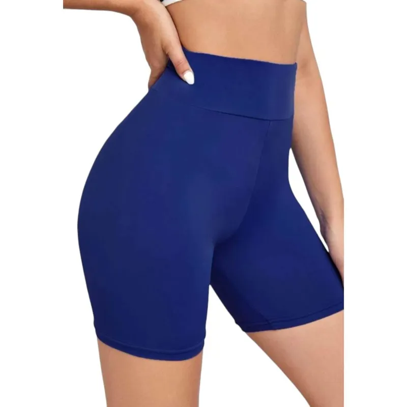 Bermuda Short Fitness Leg Básico Legging Cós Alto Treino Casual