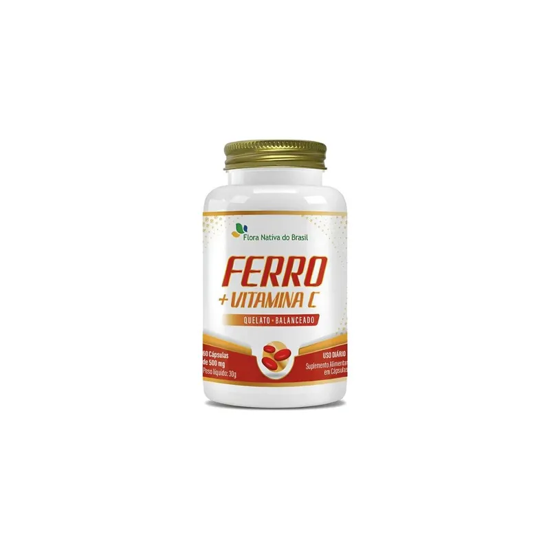 Ferro + Vitamina C 500mg 60 cápsulas Flora Nativa