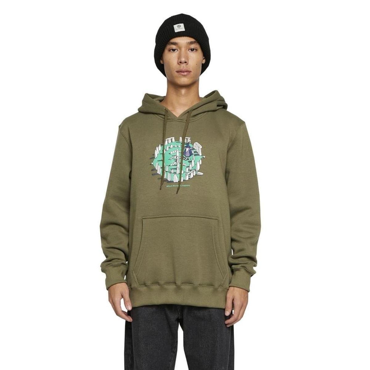 Moletom Element Fech Magical Place 305 Verde Militar-Verde Militar-M