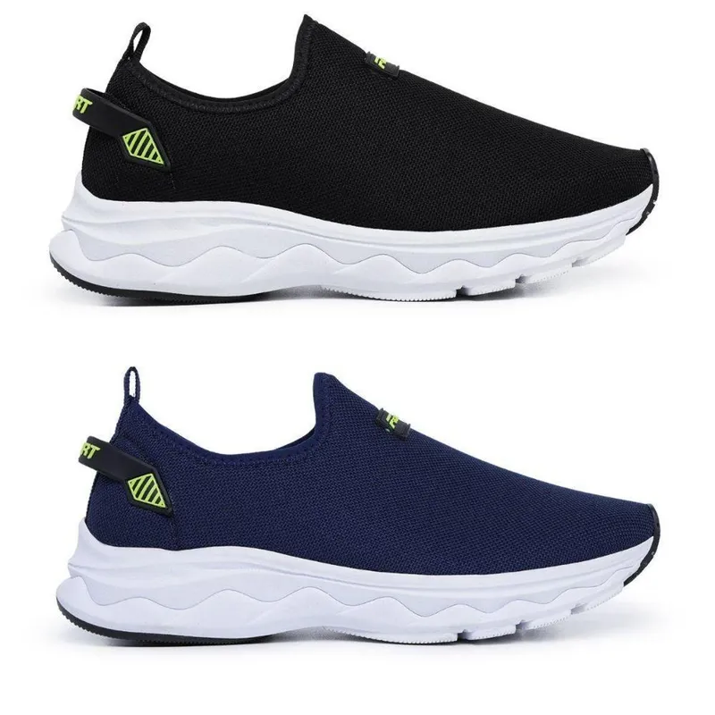 Kit 2 Pares De Tênis Casual Academia Caminhada