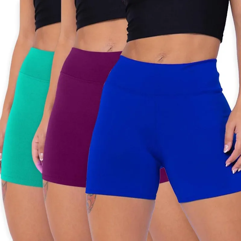 Kit 3 Shorts Bermudas Fitness Treino Leg BÁSICA Legging Cintura Alta Cor:;Tamanho:P;Gênero:Feminino