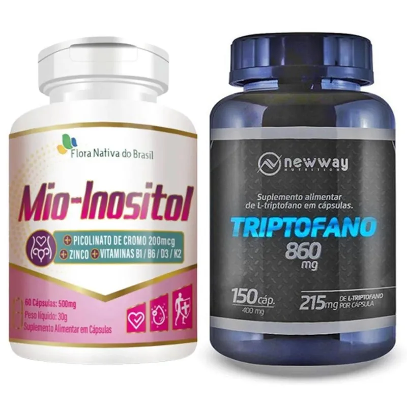 Mio Inositol 60 Cápsulas + L Triptofano 150 Cápsulas 860mg
