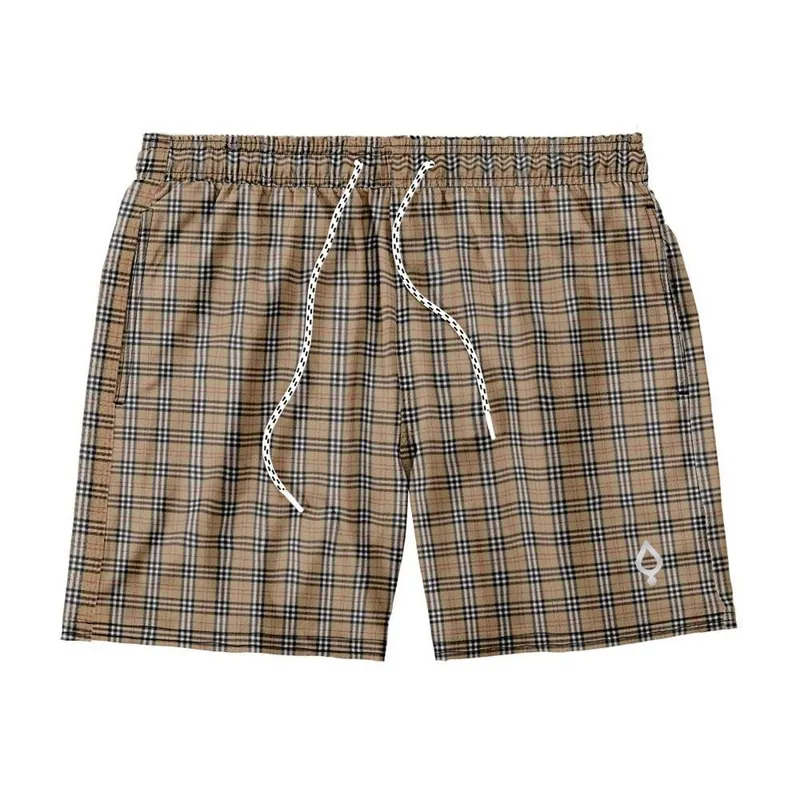 Short Bermuda Resina Estampado Xadrez Masculino Tactel Básico