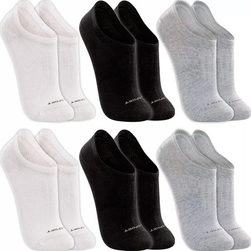 Kit 6 Pares Meias Lupo Algodão Masculina Meia Feminina Soquete Curto Baixo Atacado
