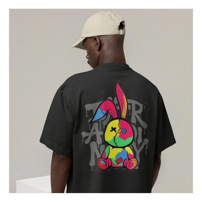 Camiseta Techmalhas Oversized Estampada Respirável Leve Masculina