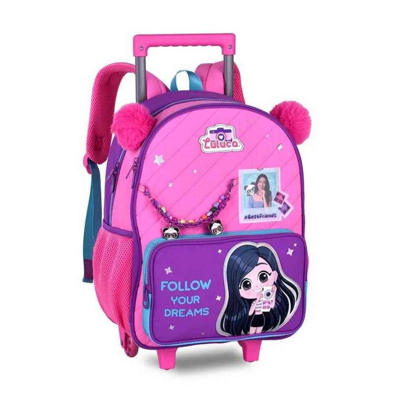 Mochila Luluca Infantil Meninas Bolsa Escolar Crianças