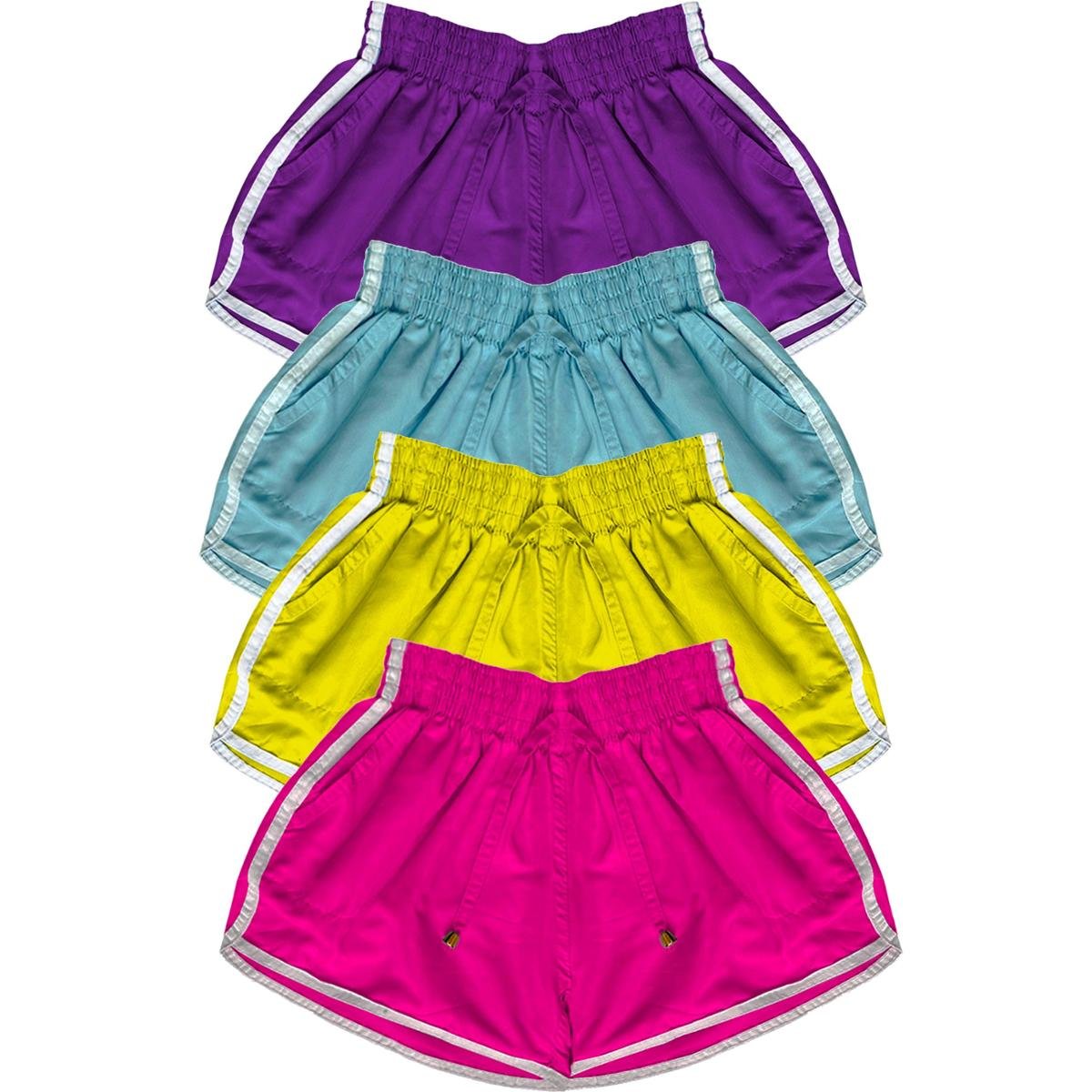Kit 3 Shorts Feminino Tactel Plus Size Piscina Moda Praia Academia Verão - G3 - Variadas