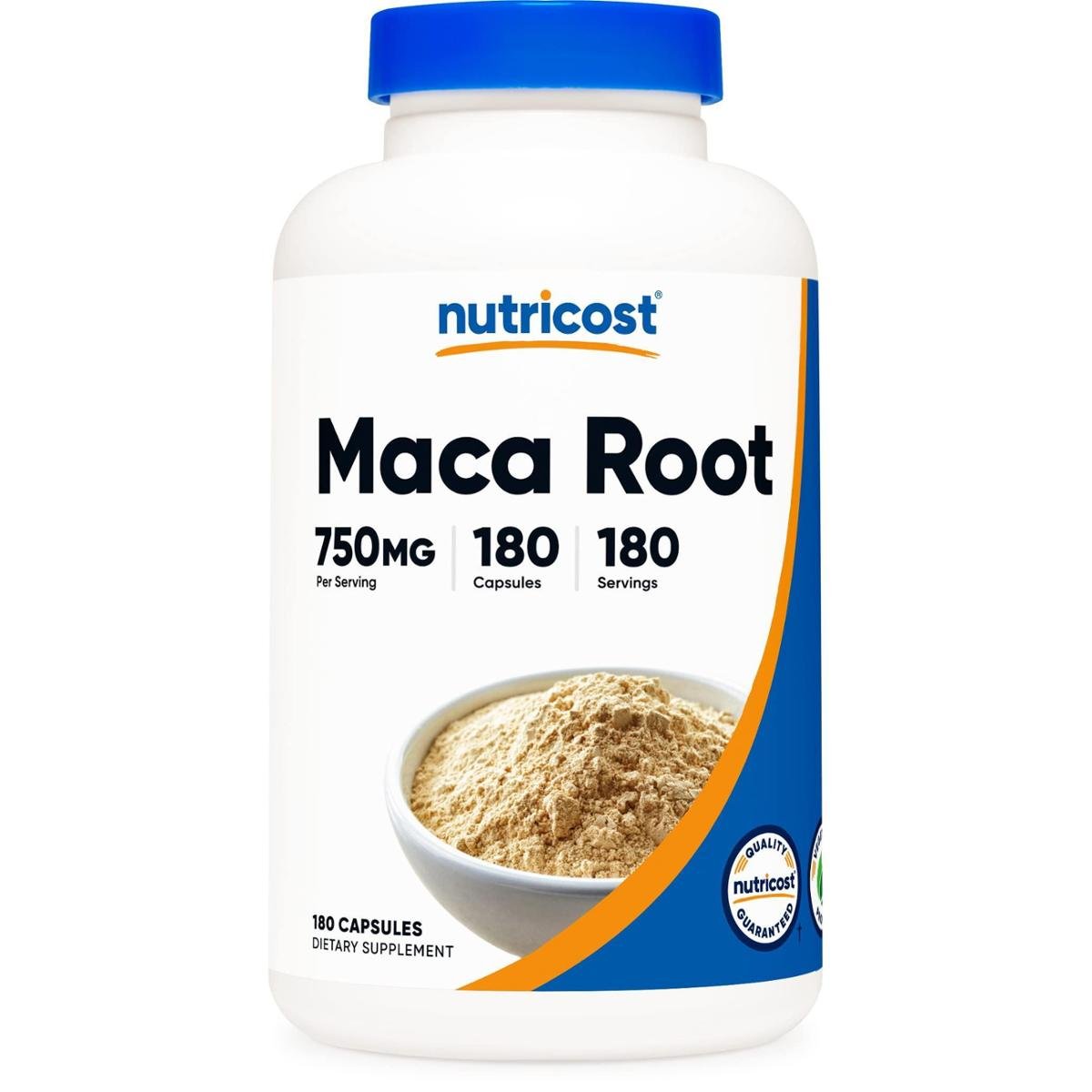 Suplemento Nutricost Maca Root 750 Mg 180 Cápsulas