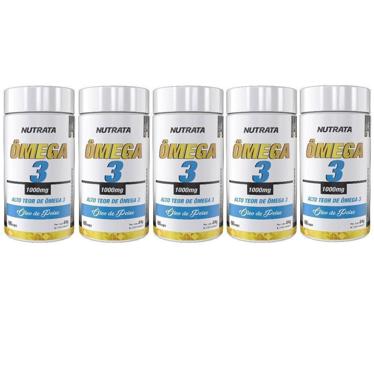 Kit 5x Ômega 3 (1000mg) - Nutrata - 60 cápsulas