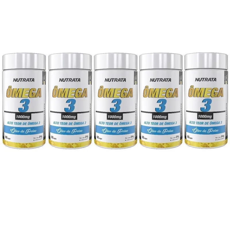 Kit 5x Ômega 3 (1000mg) - Nutrata - 60 cápsulas