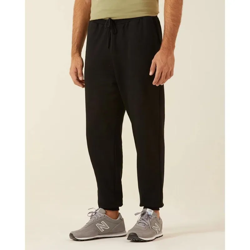 Calça Masculina Adulto Moletom Flanelado Jogging Com Punho - Malwee