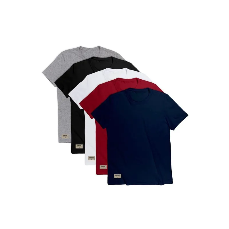 Kit 5 Camisetas Coloridas Basicas 100% Algodão 30.1 Di Nuevo Masculina