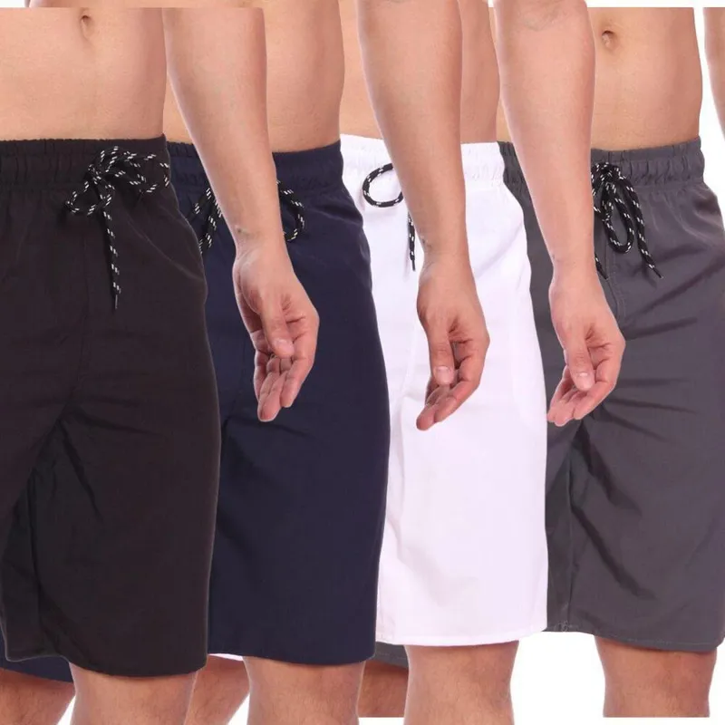 Kit 3 Shorts Bermuda Califórnia Lisa Cordão Bolsos Masculina
