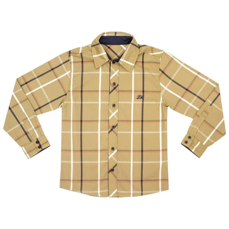 Camisa Juvenil Look Jeans Manga Longa Burb - 14 - CAQUI