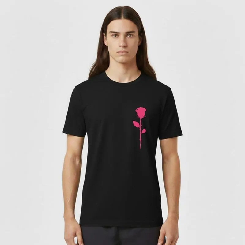 Camiseta Masculina Algodão Premium Skate Surf Praia Streetwear BOTÃO DE ROSA
