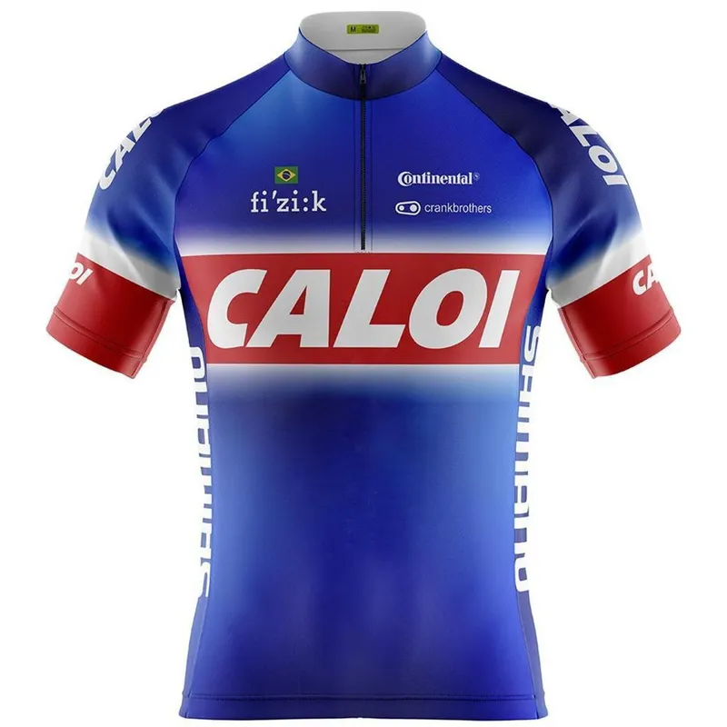 Camisa Ciclismo Camiseta Ciclista Blusa Caloi Azul Com Bolsos Uv 50+