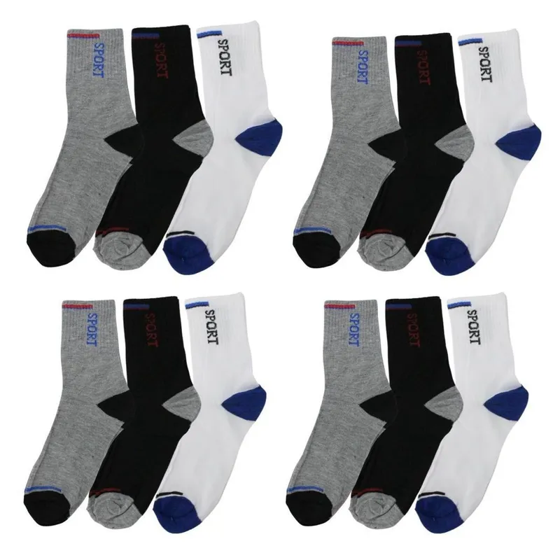 Kit 12 Pares de Meias Cano Alto Unissex