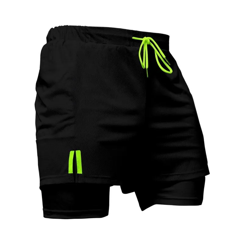 Short Treino Térmico 2 em 1 com Bolso Porta-Toalha Calção Fitness Academia