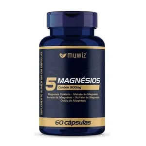 5 Magnésios (60 Cápsulas) Muwiz - Energia, Músculos e Metabolismo