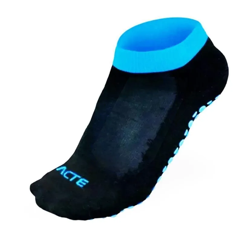 MEIA PILATES F3-PA - PRETO/AZUL 34/38