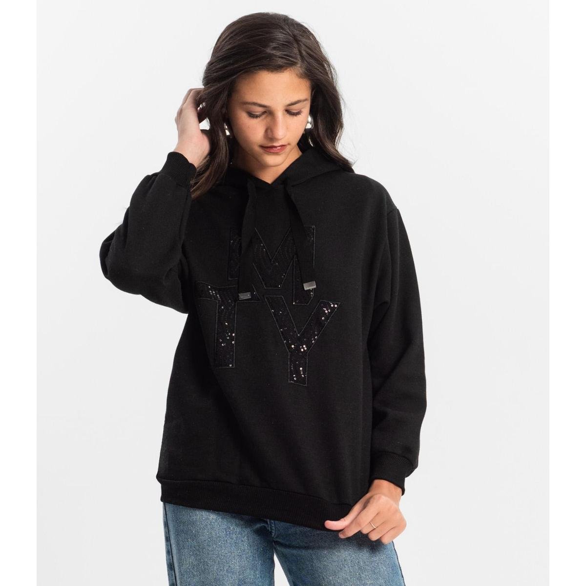 Blusão Juvenil Minty Com Capuz Feminino