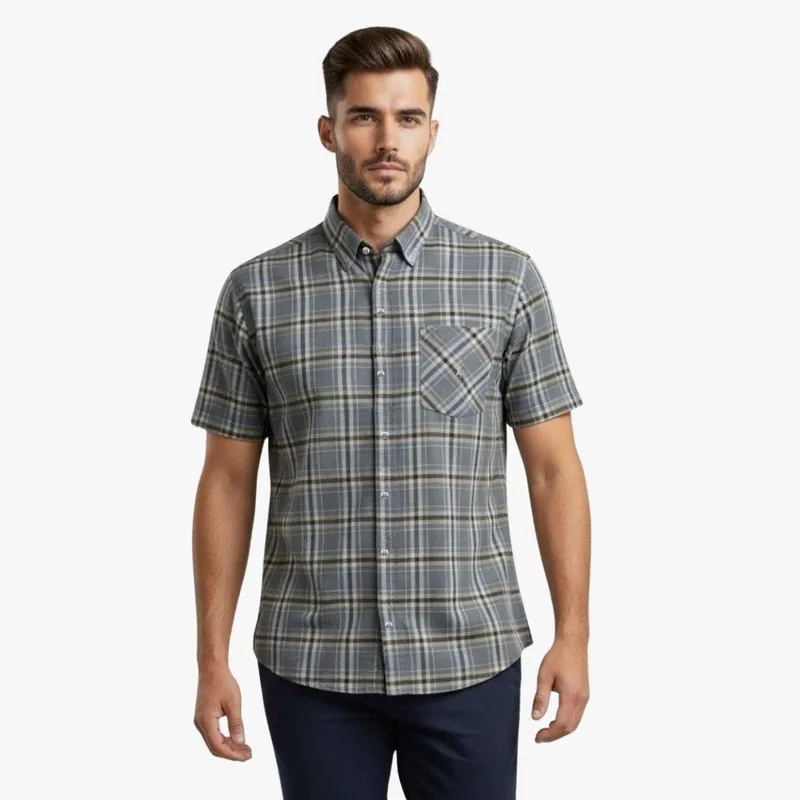 Camisa Xadrez Masculina Algodão Manga Curta Medson