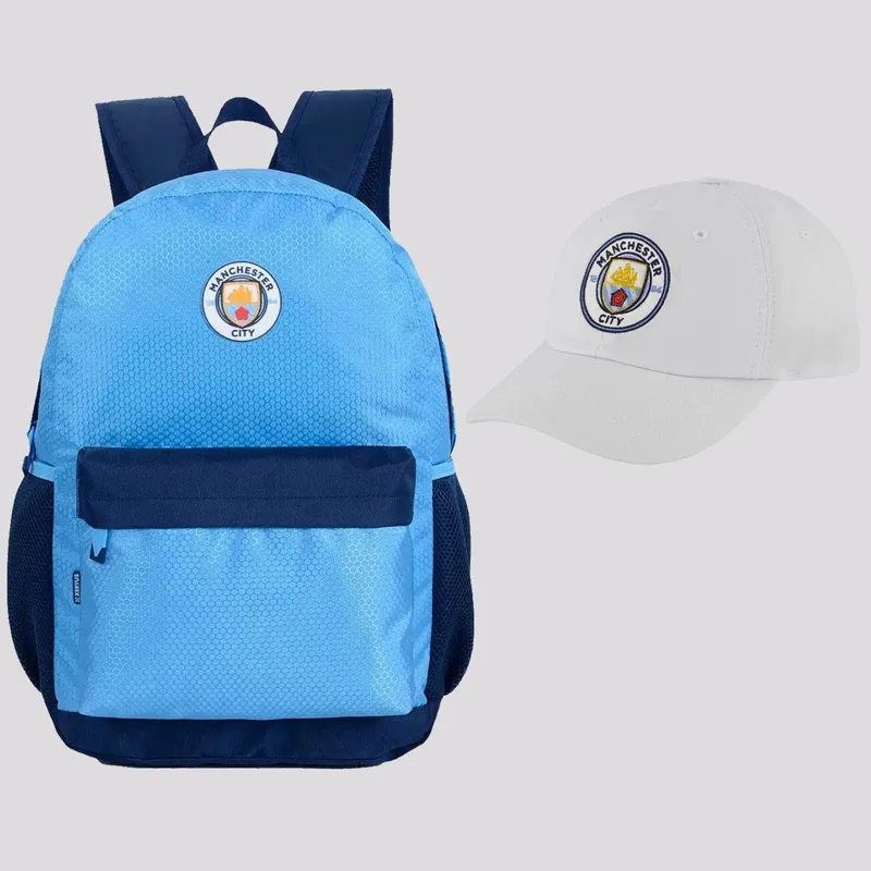 Kit Manchester City Mochila EsportivaBoné 6 Gomos Unissex