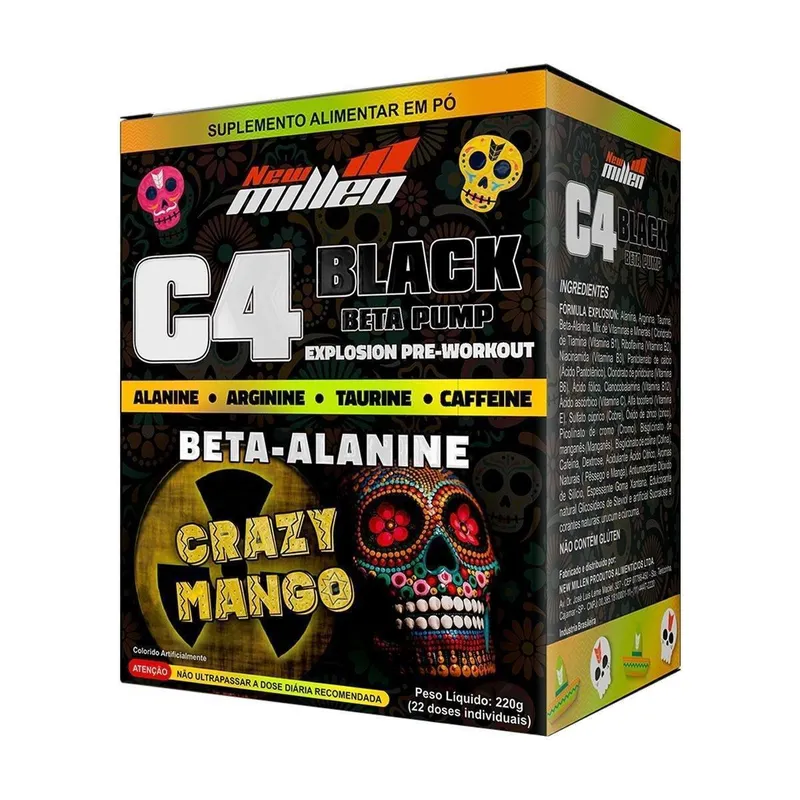 C4 BLACK BETA PUMP EXPLOSION 22 DOSES - NEW MILLEN (CRAZY MANGO)