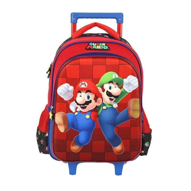 Mochila de Rodinhas Sem Alça Luxcel Super Mário Preto