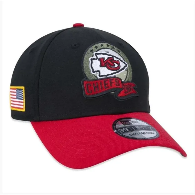 BONÉ NEW ERA 3930 KANSAS CITY CHIEFS SALUTE TO SERVICE NFP23BON150 PRETO VERMELHO