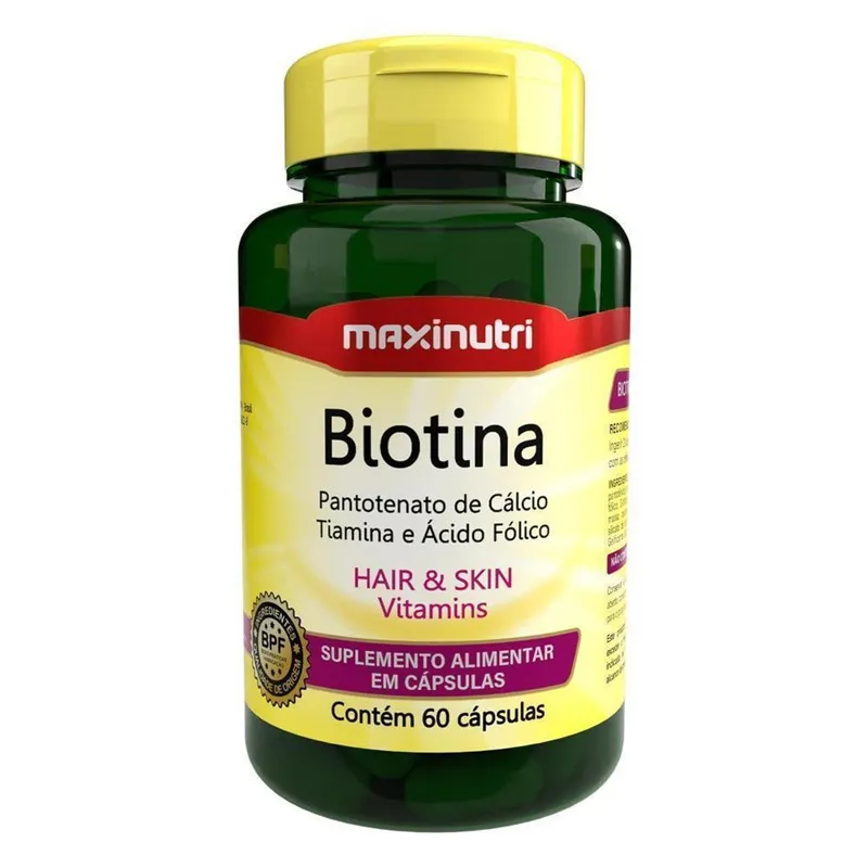 Biotina Cabelo Unhas e Vitaminas + Acido folico 60 Capsulas