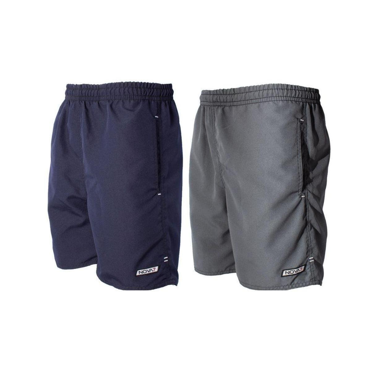 Kit 2 Short Bermuda Tactel Tamanho Especial Extra Plus Size Bolsos Elástico Cordão Esporte