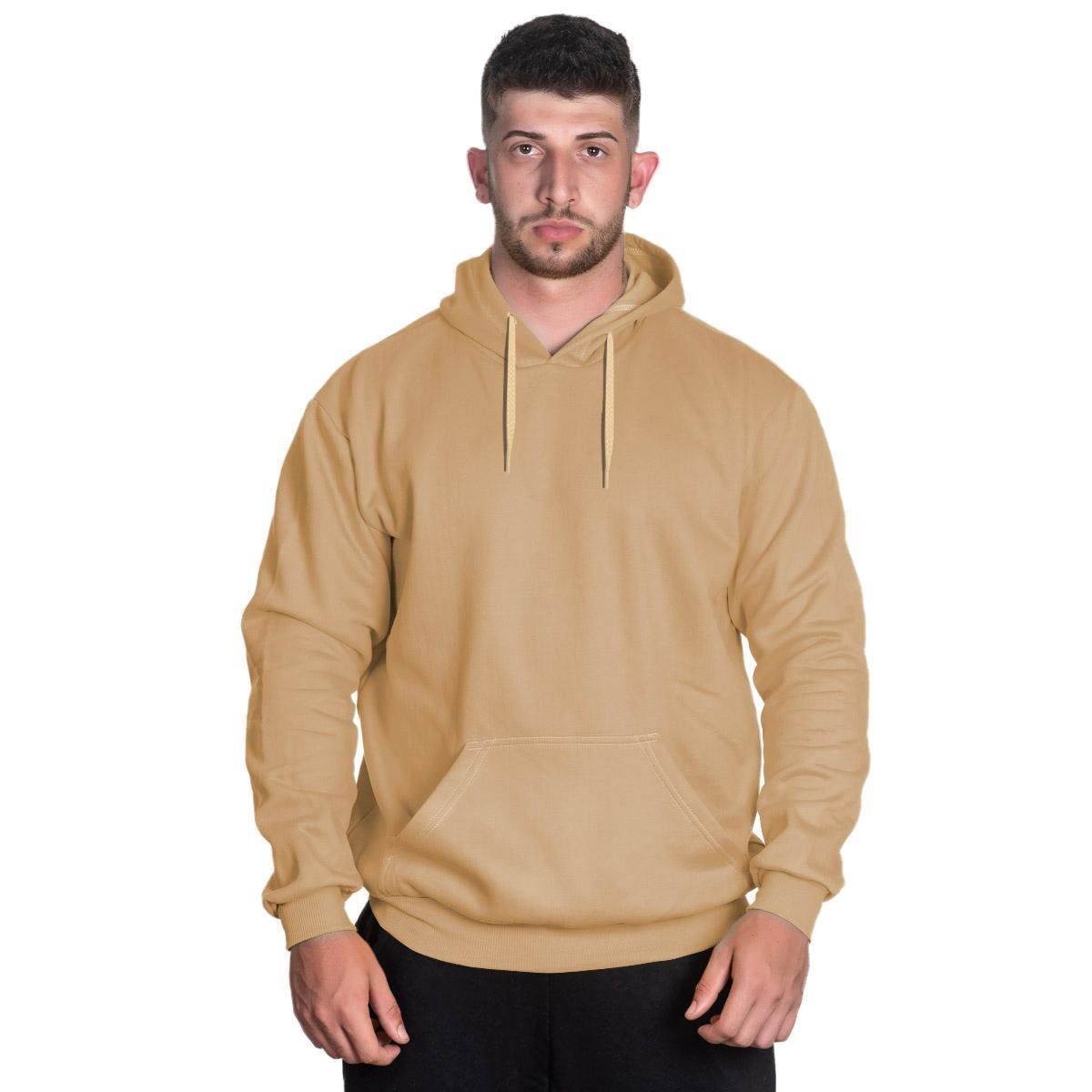 Blusa De Moletom Canguru Casaco De Frio Liso