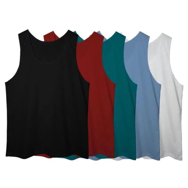 Regata Masculina Camisa Básica 100% Poliéster Kit 5 Peças